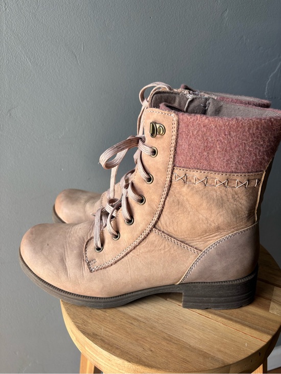 Origins Shoes - Origins Blush Leather Lace Up Moto Boots Rowan Nubuck ~ Size 10